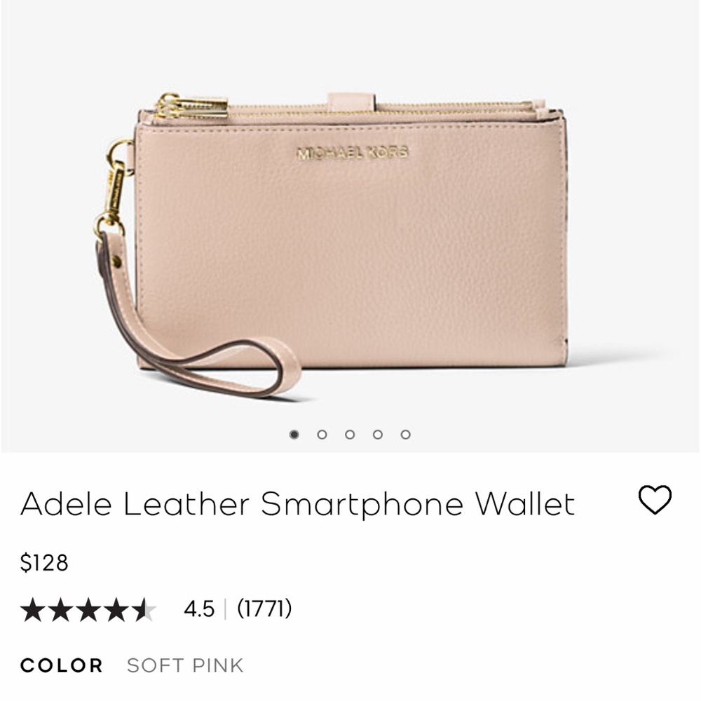 Michael Kors Adele Leather Smartphone Wallet pale pink